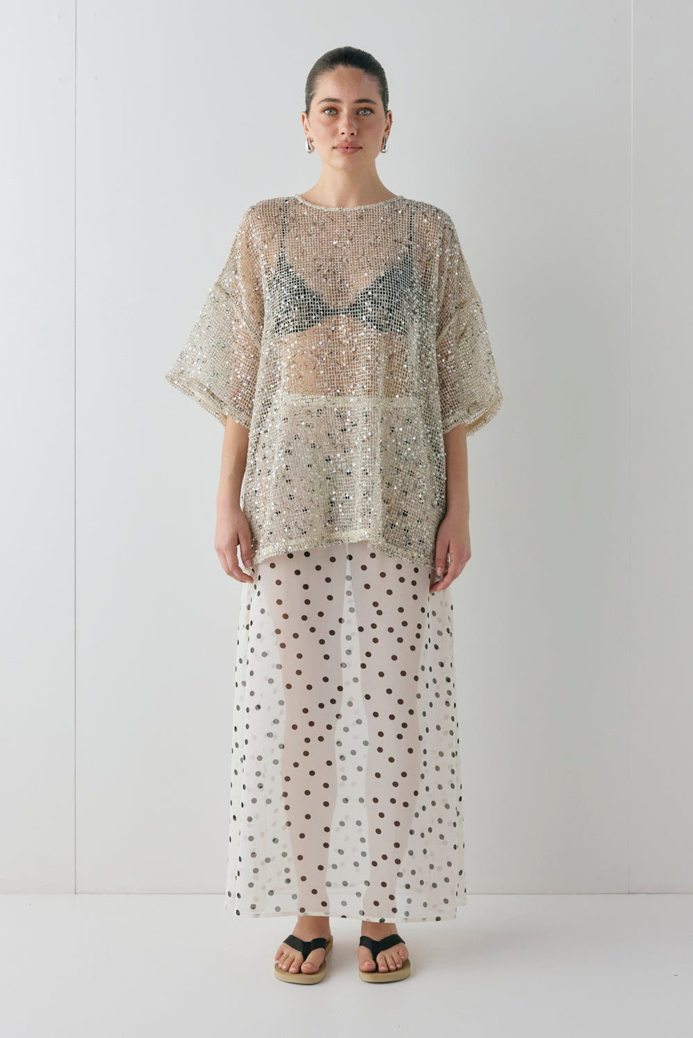 Arden Sequin Top Cream | VRG GRL for sale
