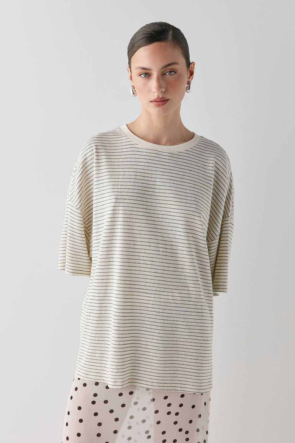 Willow Tee Grey Stripe | VRG GRL for sale