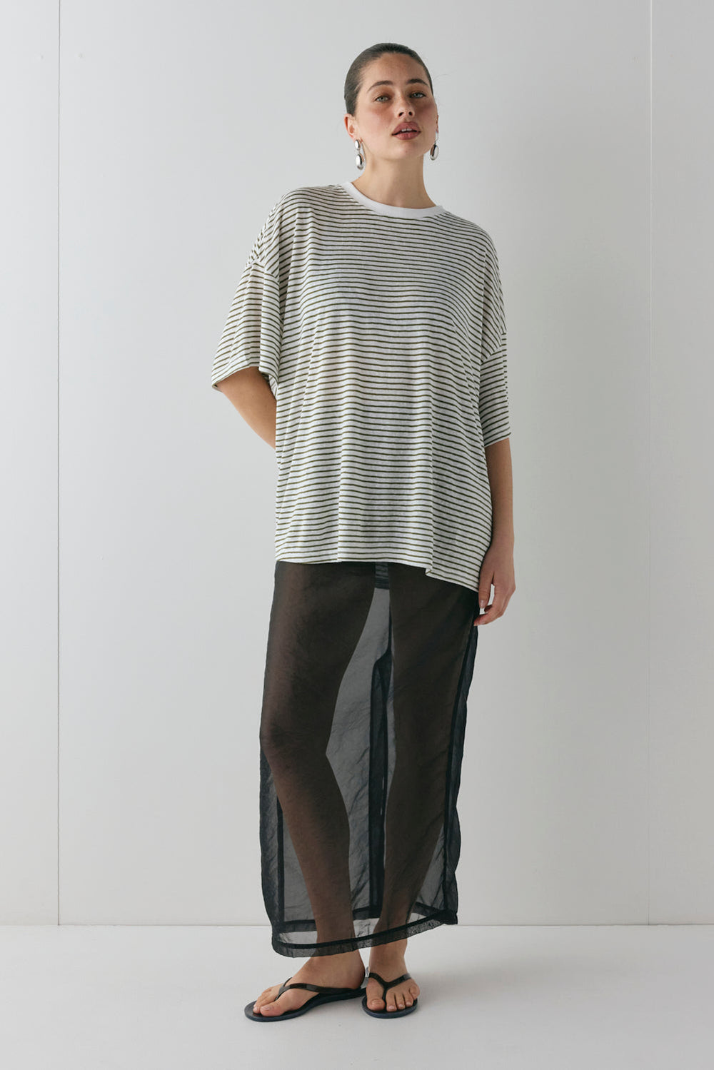 Willow Tee Khaki Stripe | VRG GRL on sale