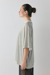 Willow Tee Khaki Stripe | VRG GRL on sale