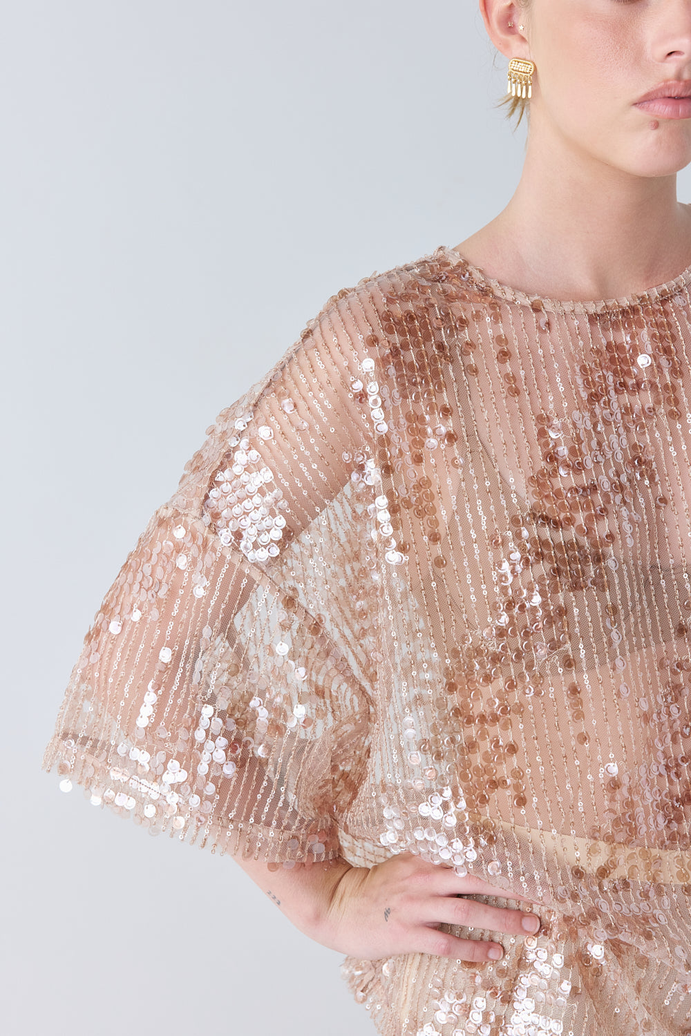 Arden Sequin Top Bronze | VRG GRL on sale