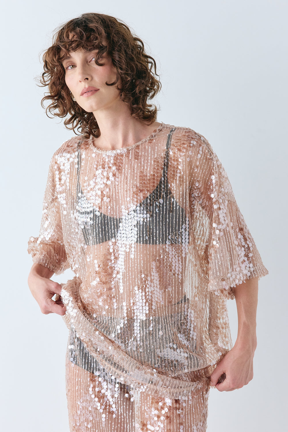 Arden Sequin Top Bronze | VRG GRL on sale