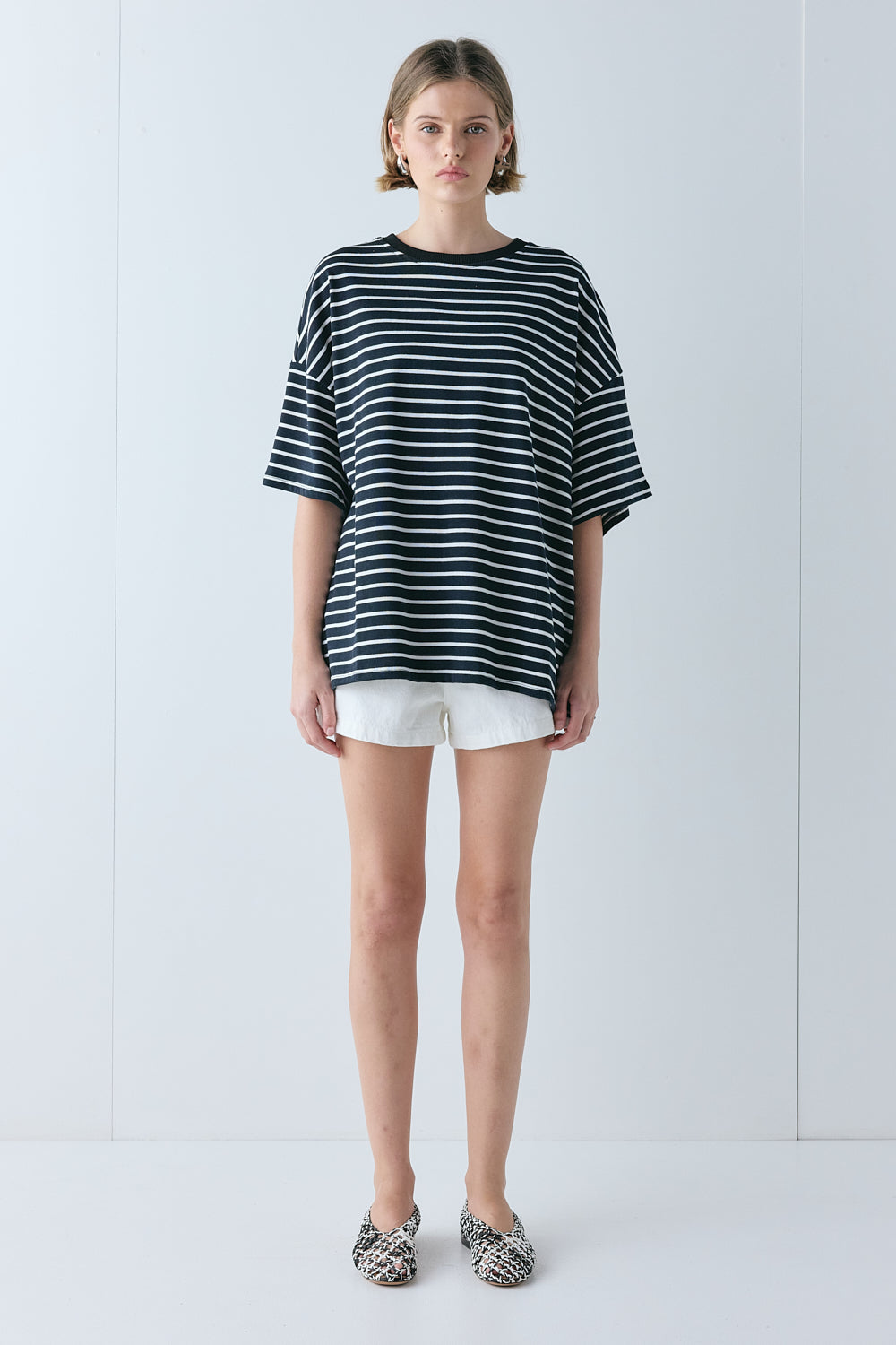 Willow Tee White Stripe | VRG GRL sale