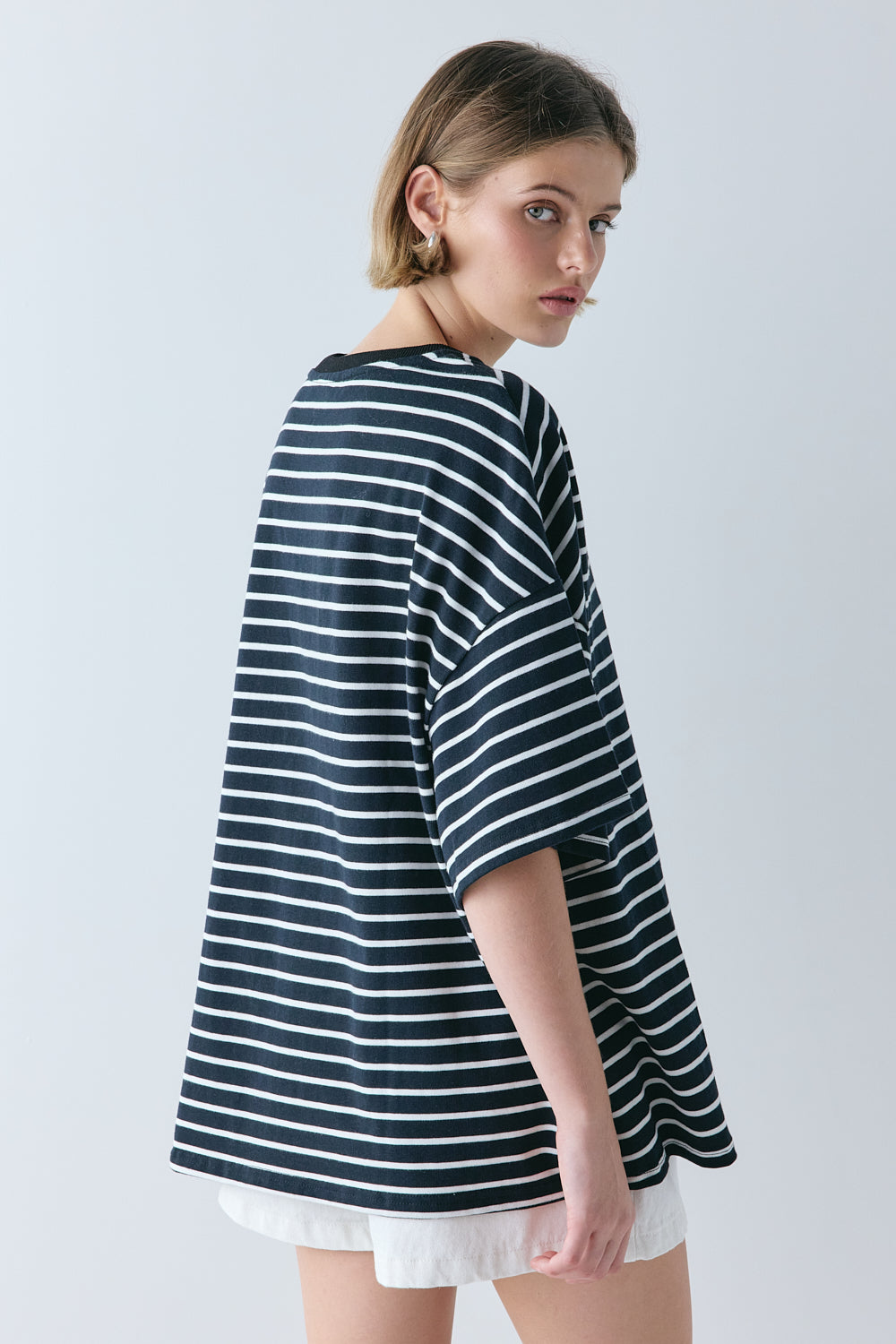 Willow Tee White Stripe | VRG GRL sale