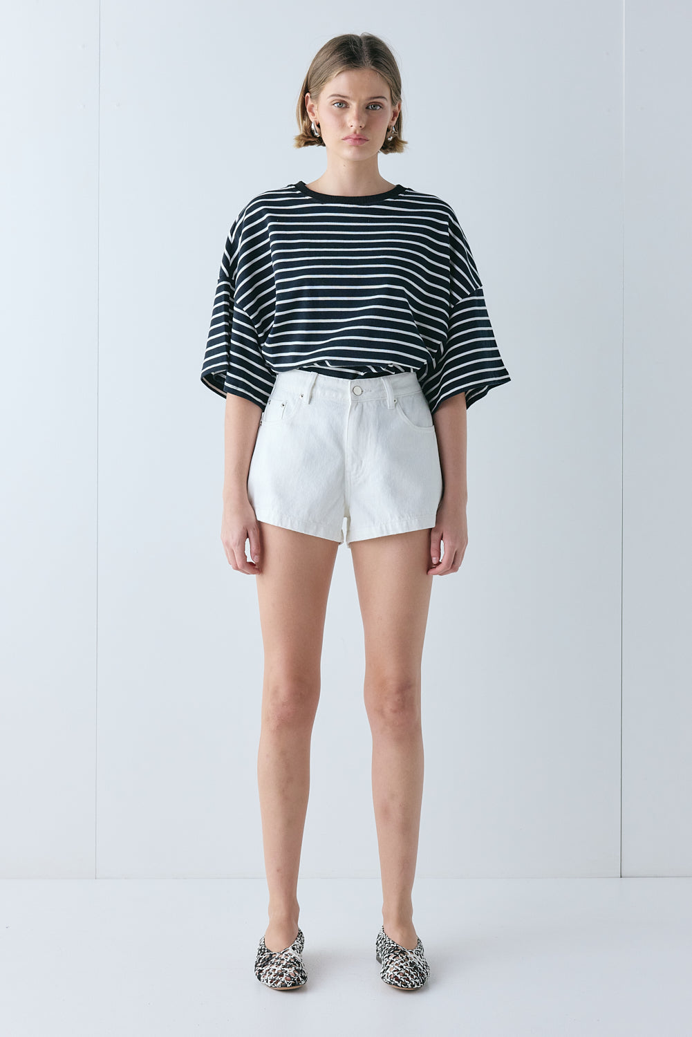 Willow Tee White Stripe | VRG GRL sale