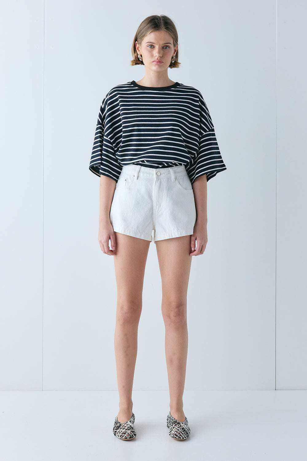 Willow Tee White Stripe | VRG GRL sale