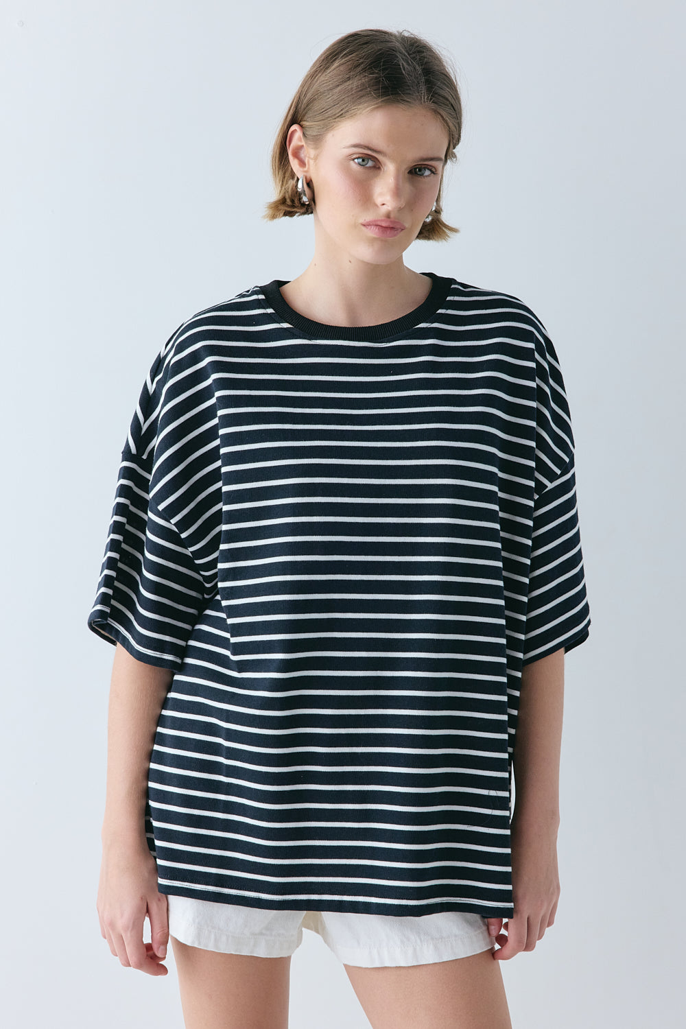Willow Tee White Stripe | VRG GRL sale