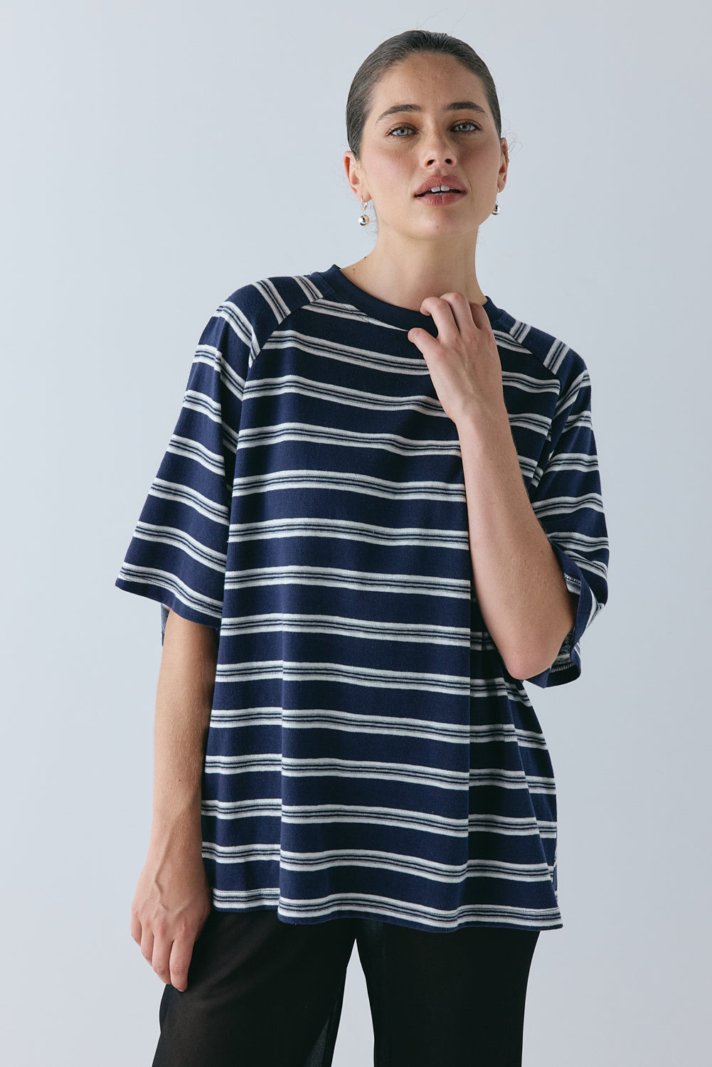 Blair Tee Navy Stripe | VRG GRL for sale