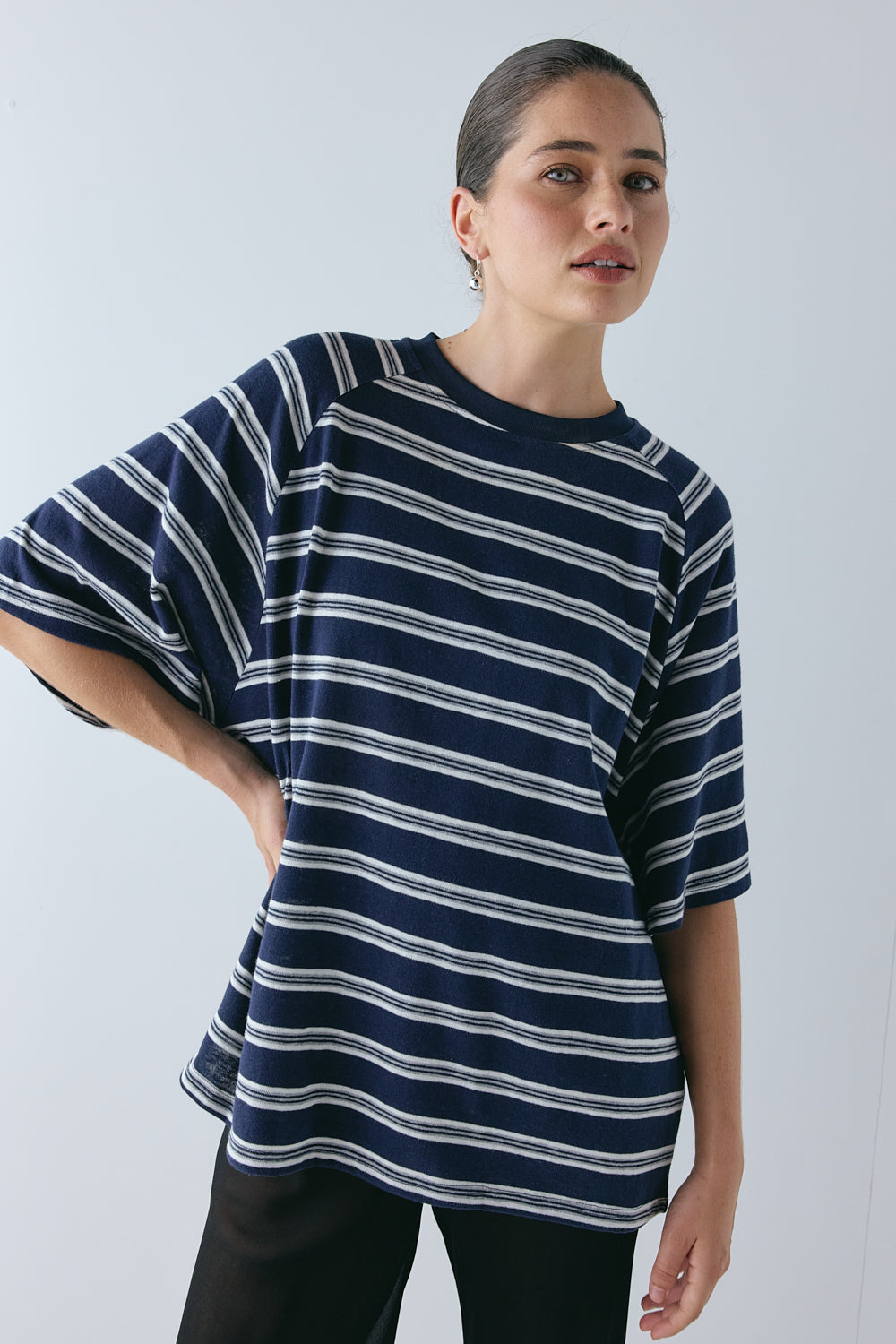 Blair Tee Navy Stripe | VRG GRL for sale