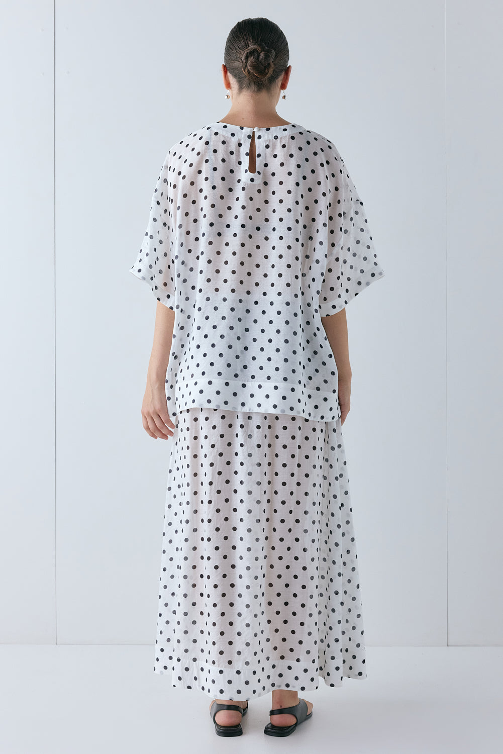 Esther Sheer Top White Polka Dot | VRG GRL US