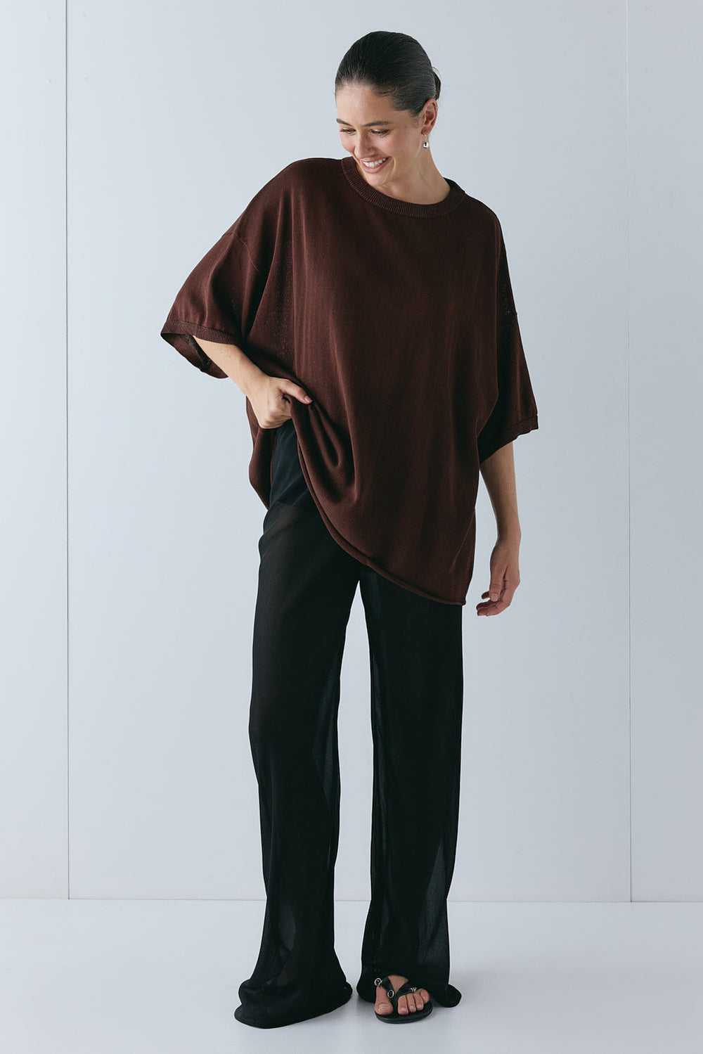 Willow Knit Tee Chocolate | VRG GRL near me