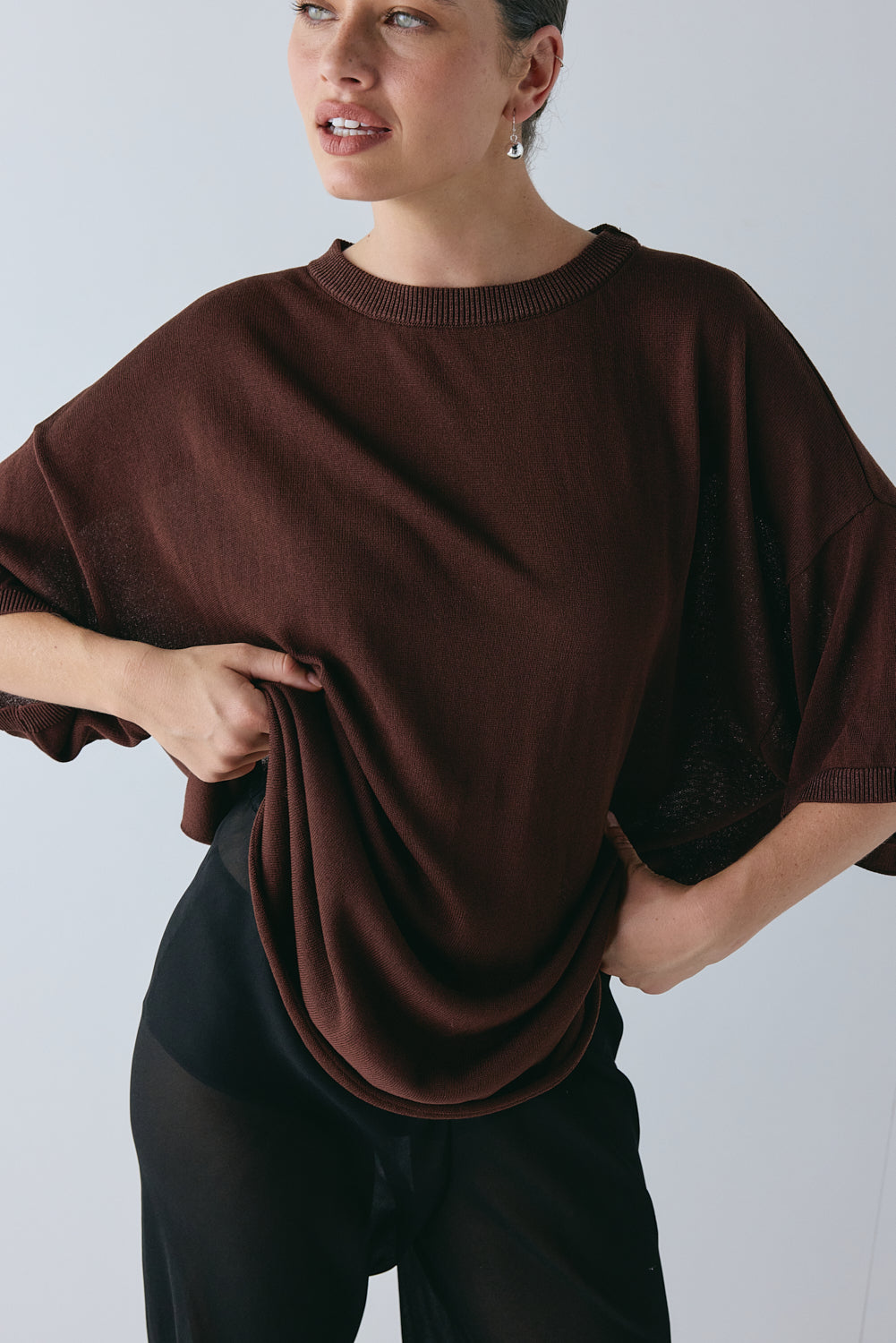 Willow Knit Tee Chocolate | VRG GRL near me