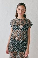 Devyn Sequin Top Black | VRG GRL for sale