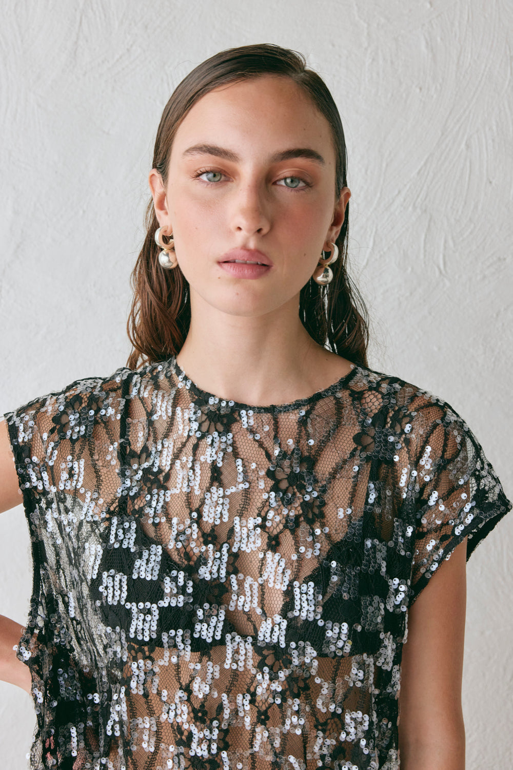 Devyn Sequin Top Black | VRG GRL for sale