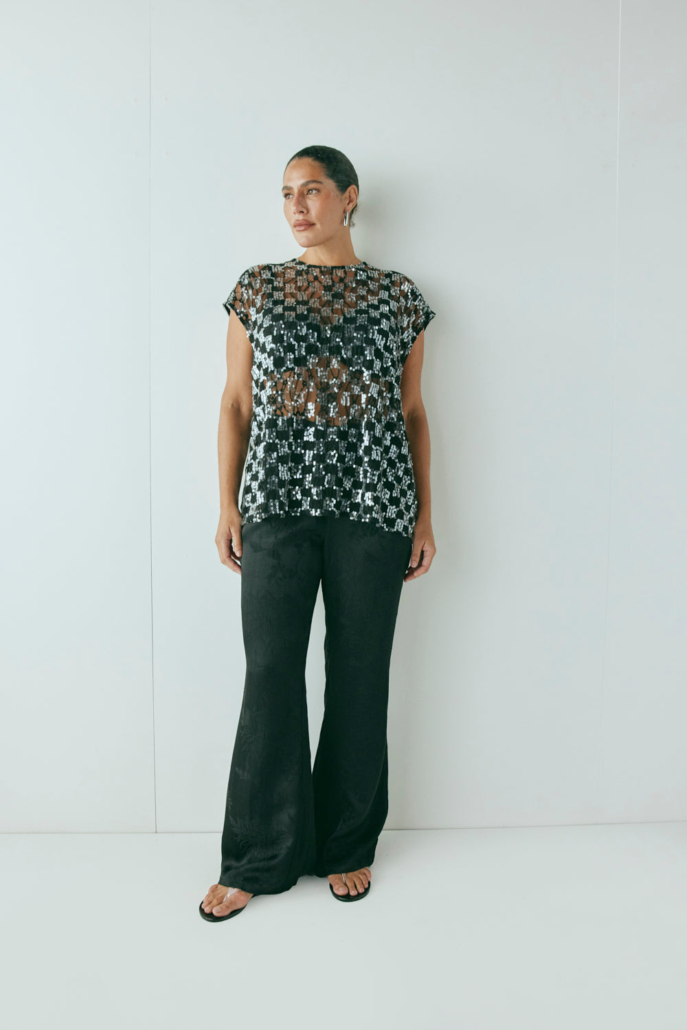 Devyn Sequin Top Black | VRG GRL for sale