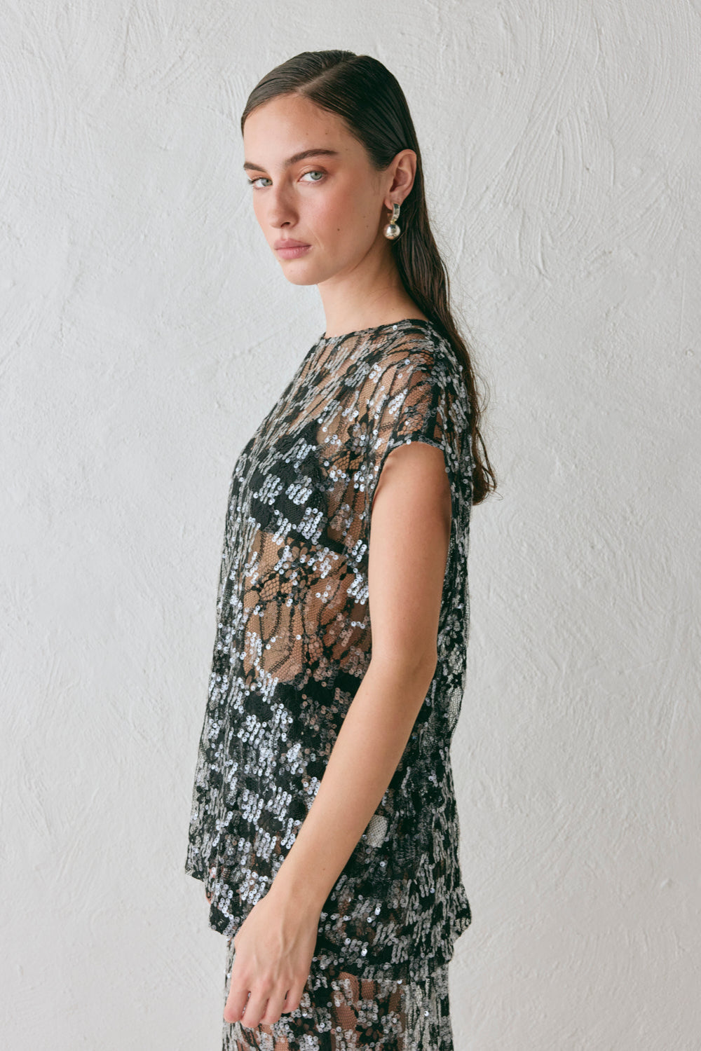Devyn Sequin Top Black | VRG GRL for sale