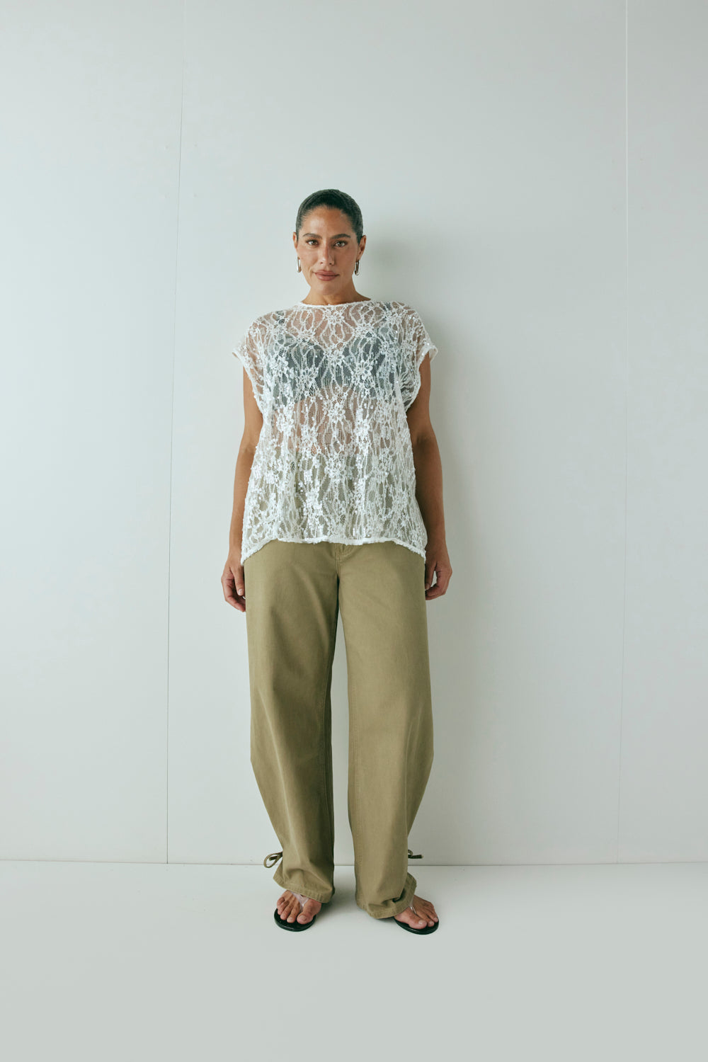Devyn Sequin Top White | VRG GRL on sale
