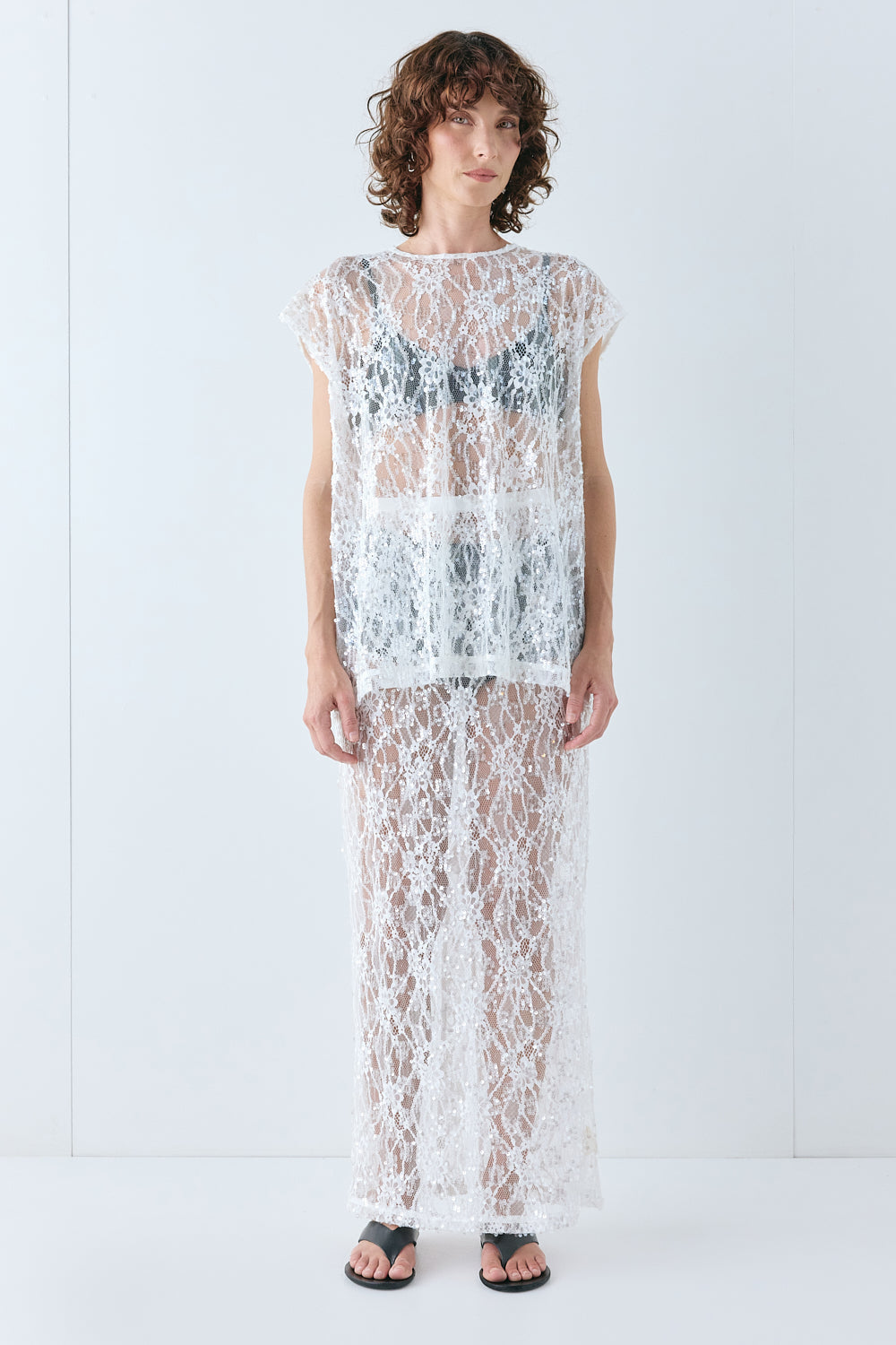 Devyn Sequin Top White | VRG GRL on sale