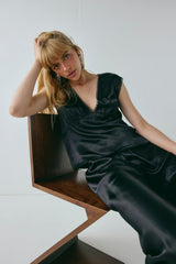 Flores Satin Top Black | VRG GRL sale