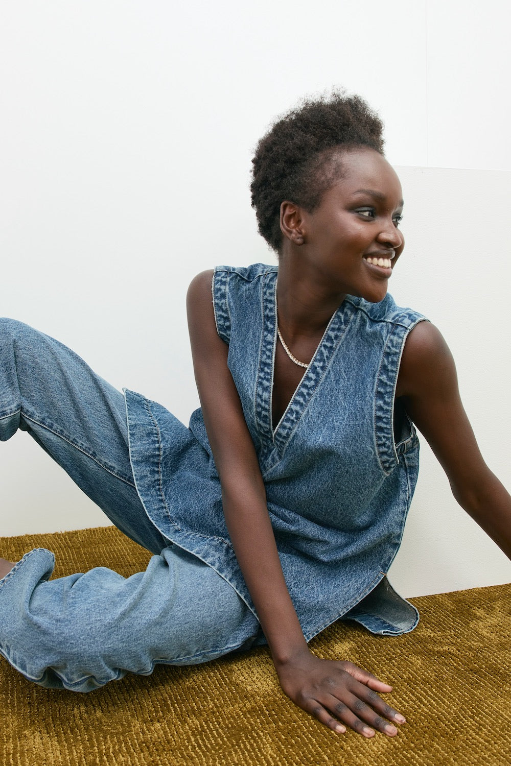Muni Denim Tunic Top Blue | VRG GRL on sale
