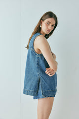 Muni Denim Tunic Top Blue | VRG GRL on sale