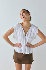 Blanca Linen Top White | VRG GRL sale