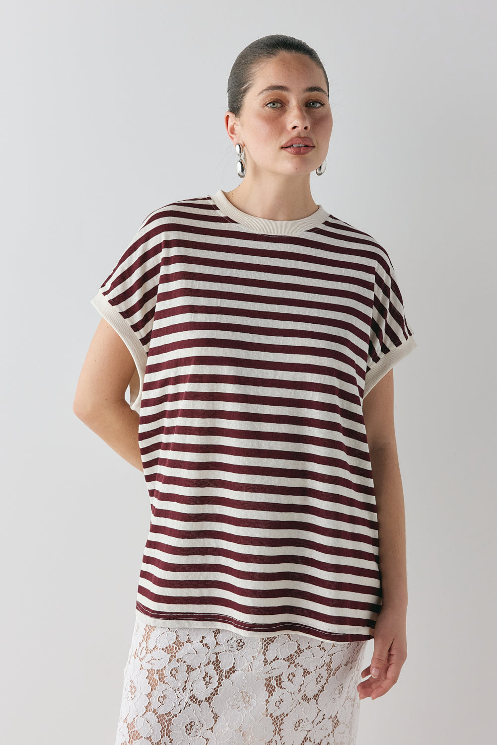 Lori Tank Wine Stripe | VRG GRL for sale