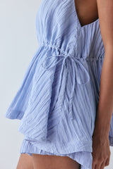 Indi Top Crinkle Blue | VRG GRL on sale
