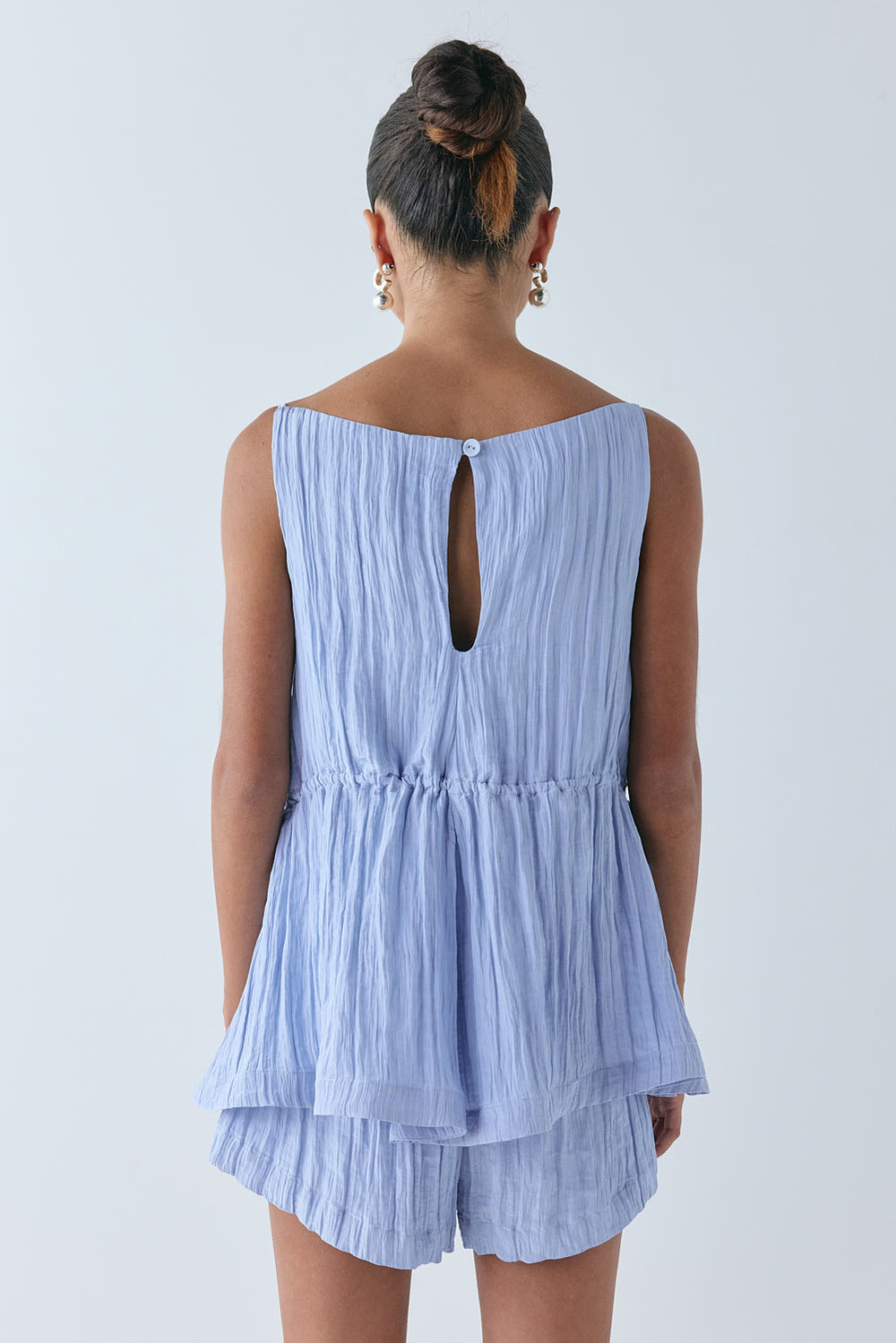 Indi Top Crinkle Blue | VRG GRL on sale