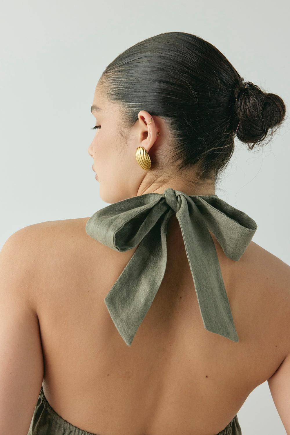 Taliah Linen Top Khaki | VRG GRL near me