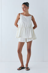 Indi Top Crinkle Cream | VRG GRL online