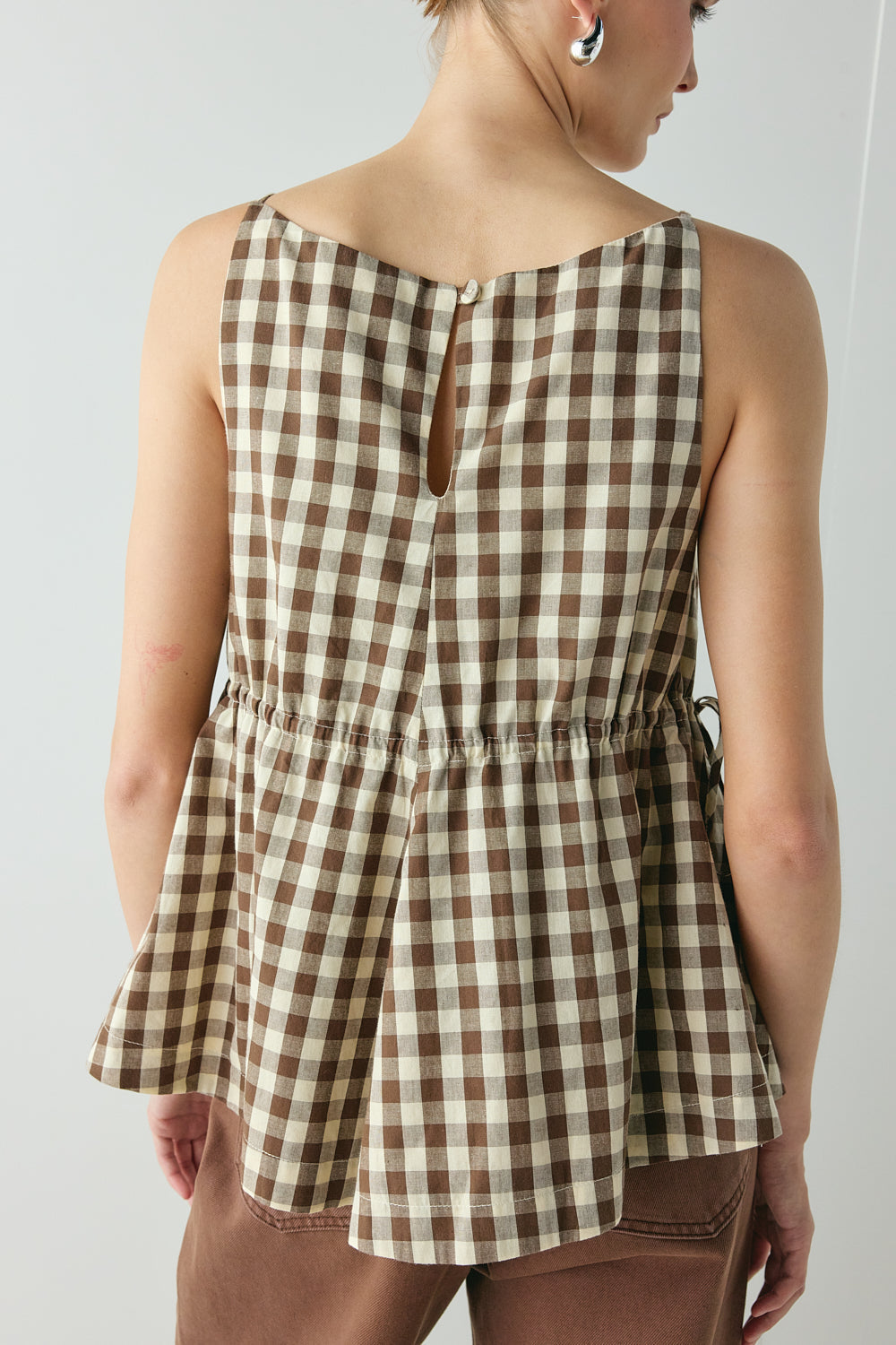Indi Top Brown Check | VRG GRL sale