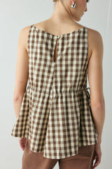 Indi Top Brown Check | VRG GRL sale