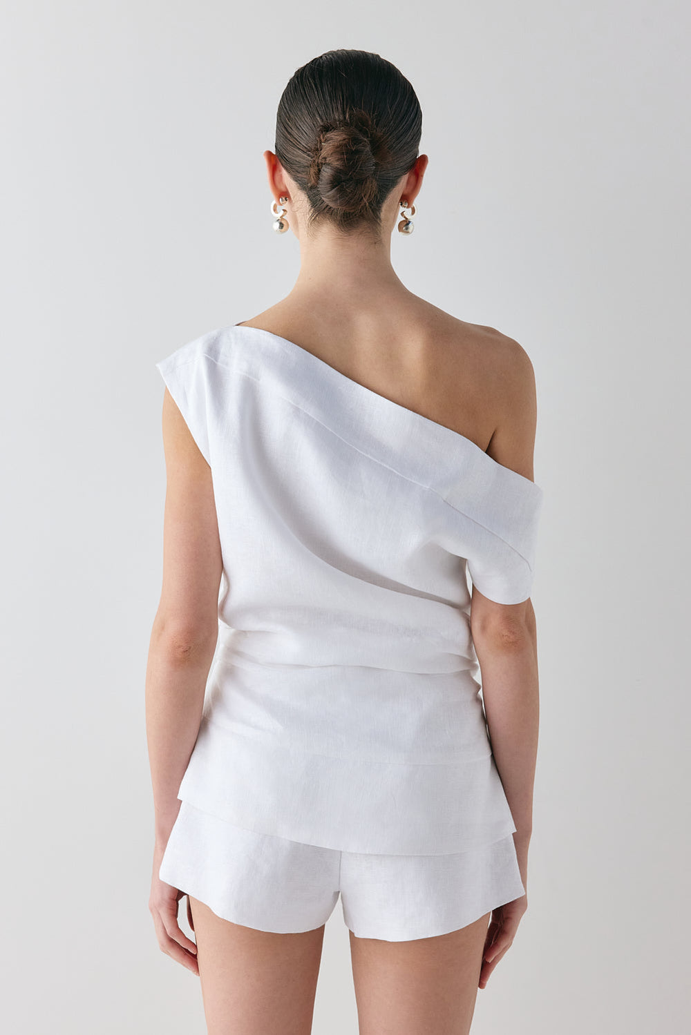 Eilish Linen Top White | VRG GRL US
