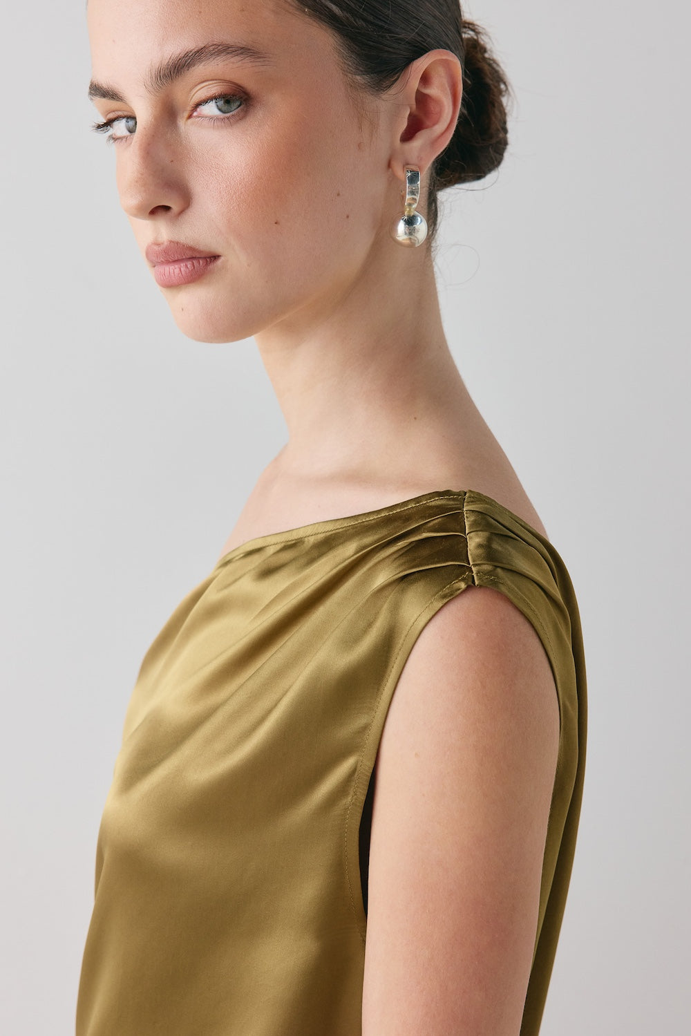 Camille Satin Tunic Top Copper | VRG GRL discount
