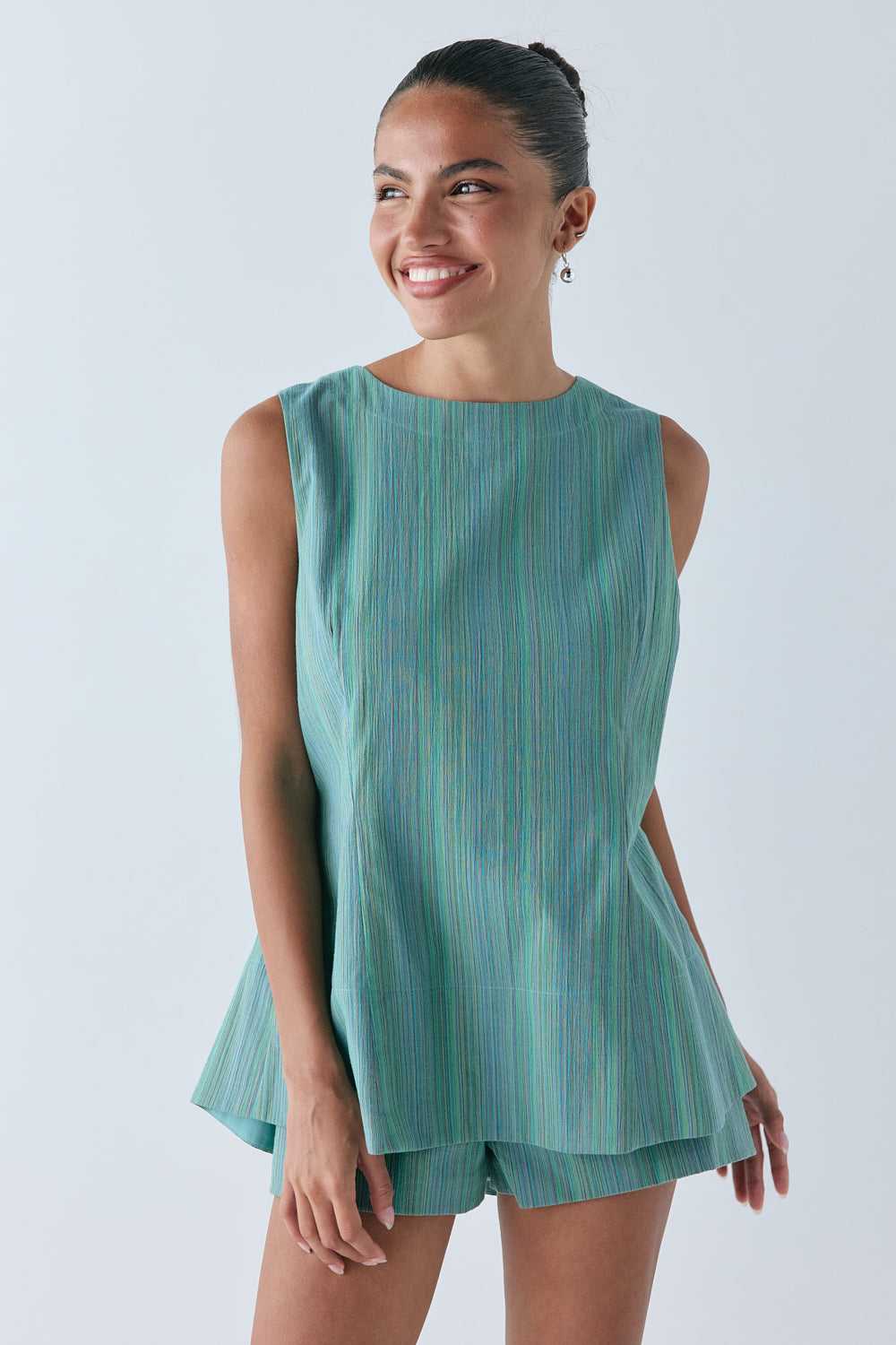 Freja Tunic Top Green Stripe | VRG GRL online