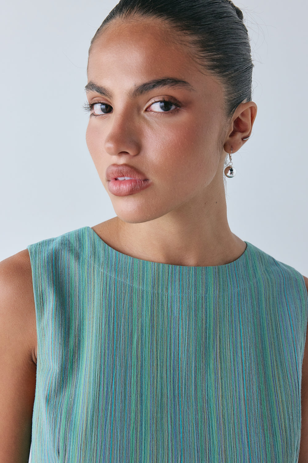 Freja Tunic Top Green Stripe | VRG GRL online
