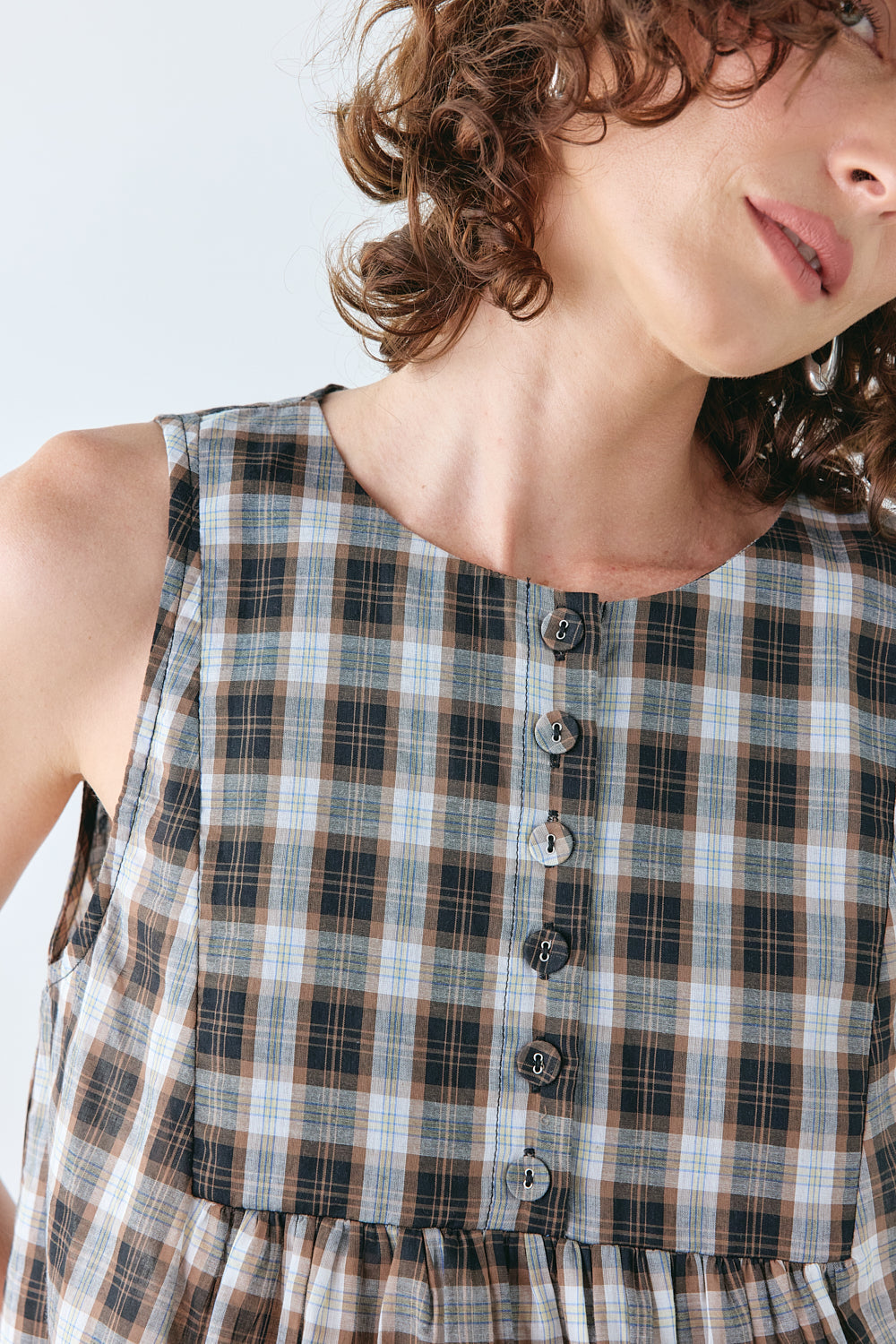 Juliet Tunic Top Check | VRG GRL on sale