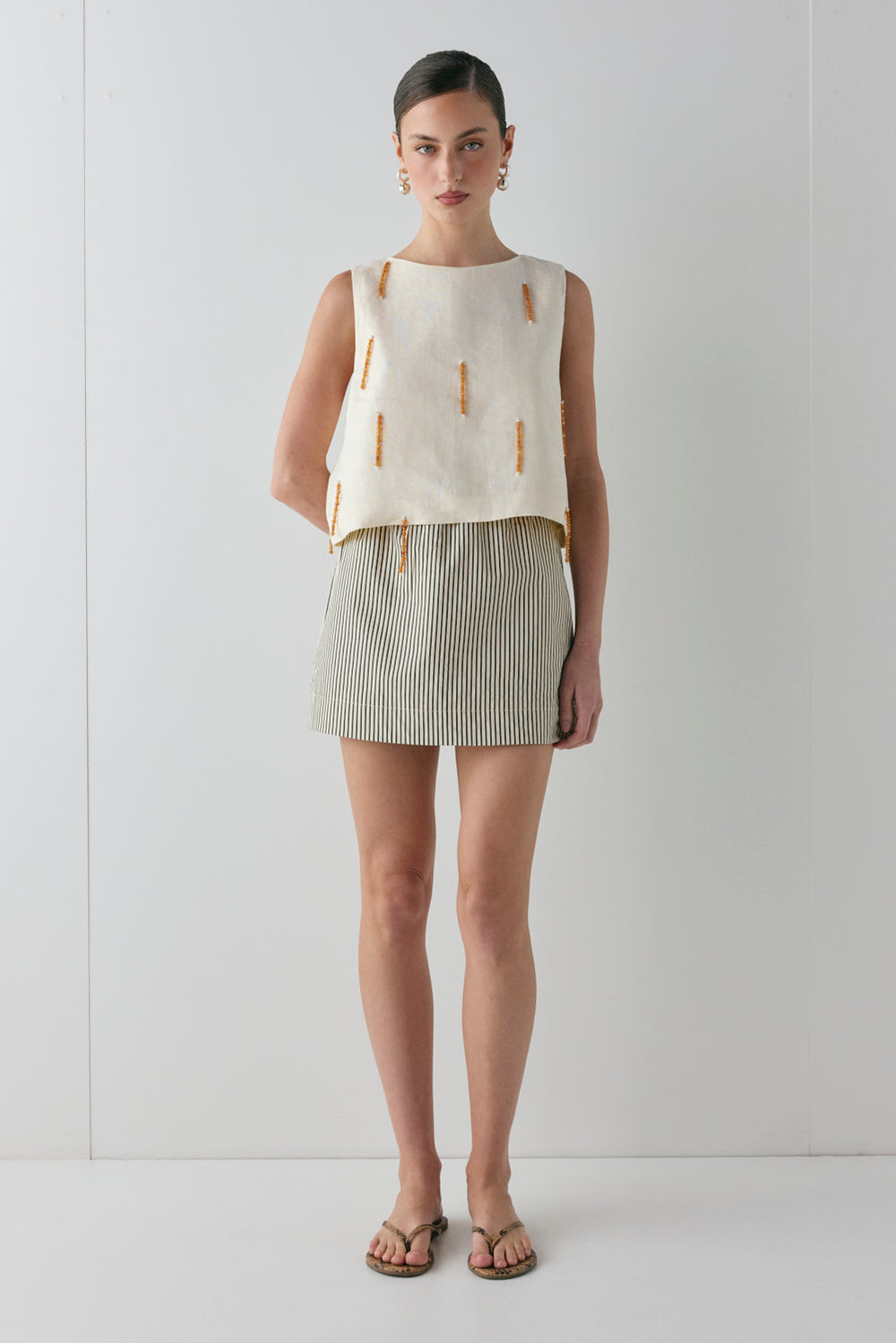 Siena Linen Top Cream | VRG GRL US