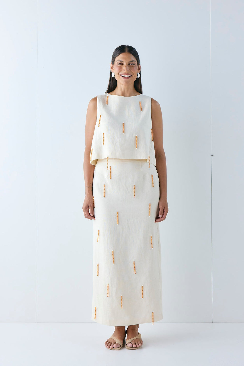 Siena Linen Top Cream | VRG GRL US