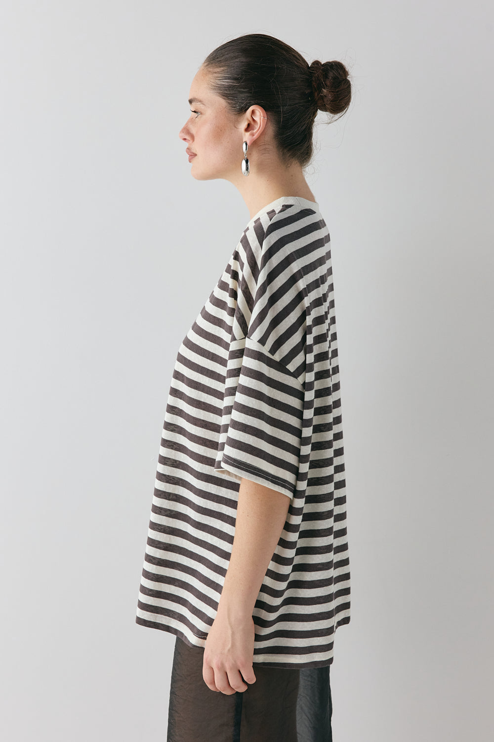 Willow Tee Charcoal Stripe | VRG GRL on sale
