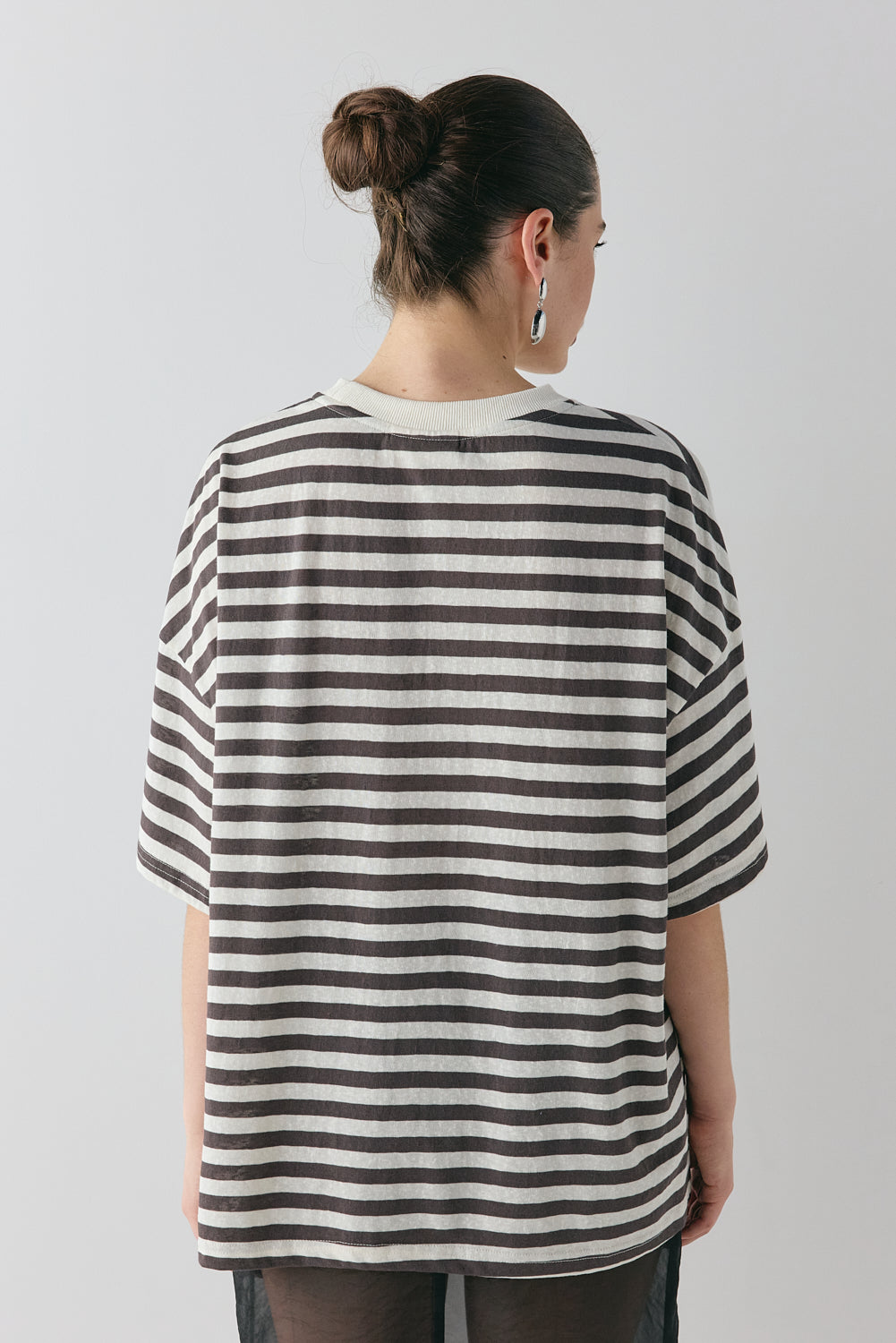 Willow Tee Charcoal Stripe | VRG GRL on sale
