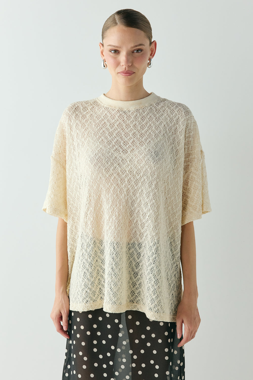 Willow Lace Tee Cream | VRG GRL near me