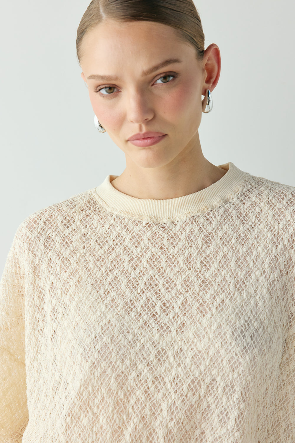 Willow Lace Tee Cream | VRG GRL near me