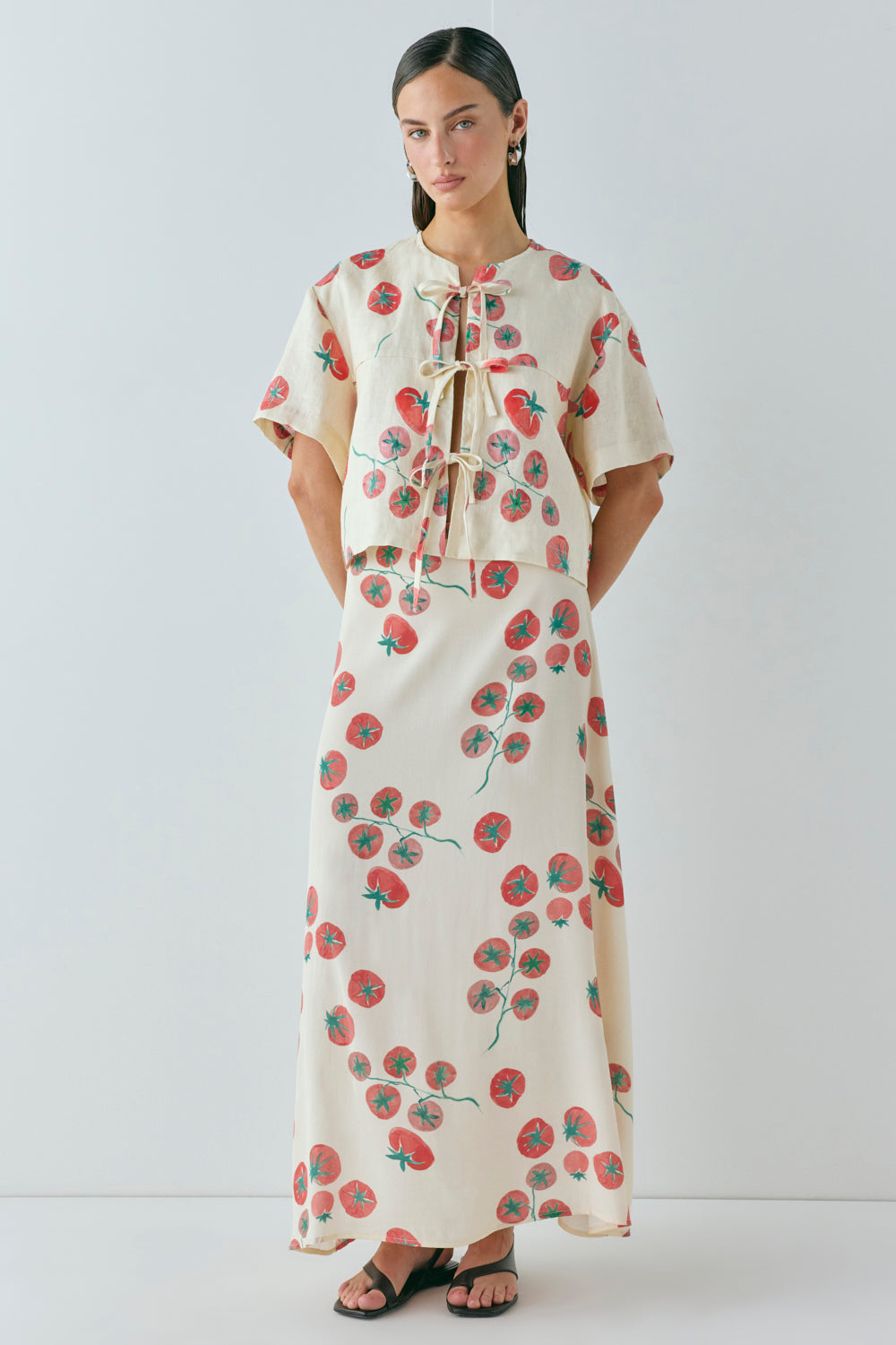 Portia Linen Smock Top Roma | VRG GRL US