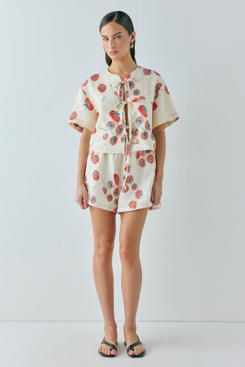 Portia Linen Smock Top Roma | VRG GRL US