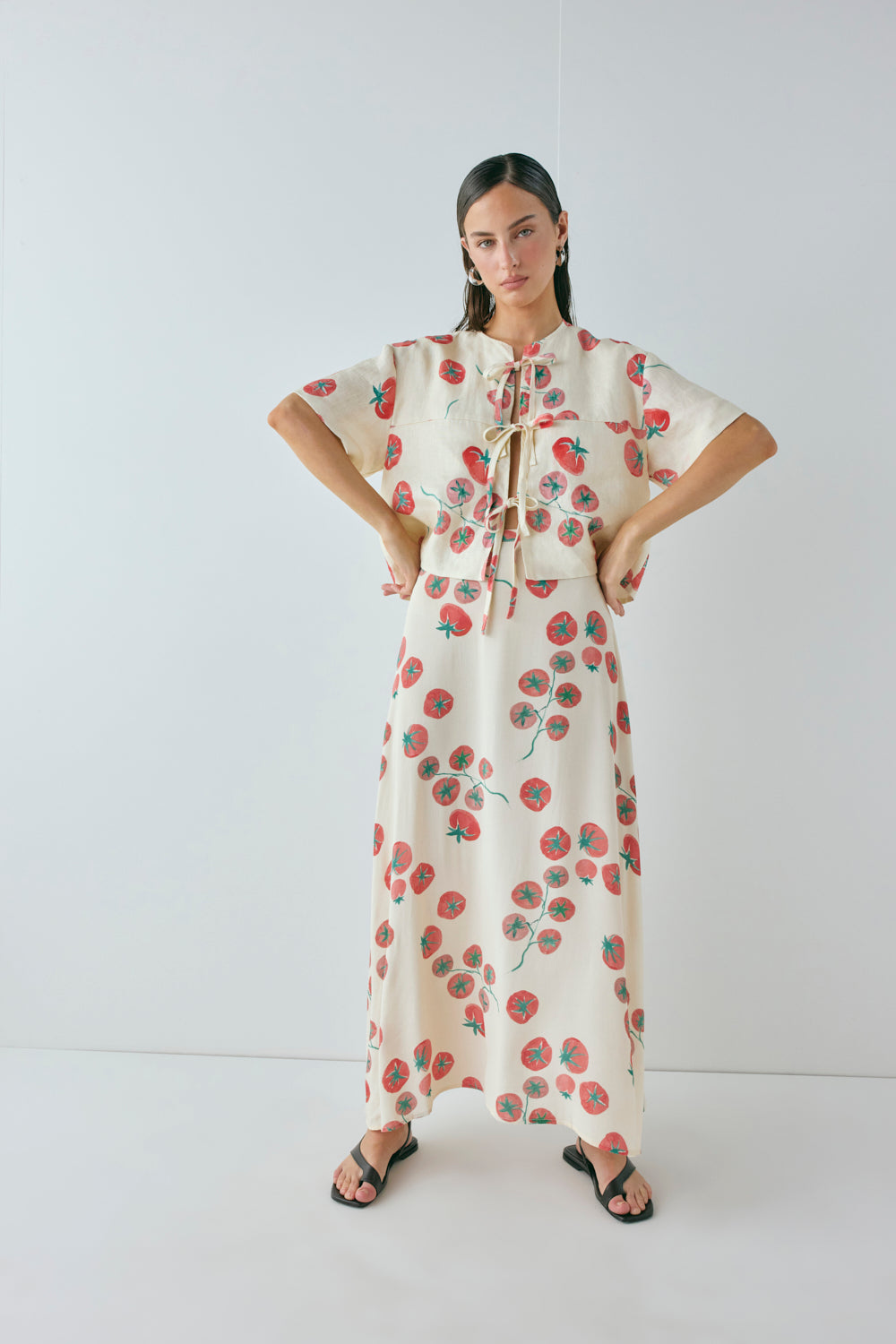 Portia Linen Smock Top Roma | VRG GRL US