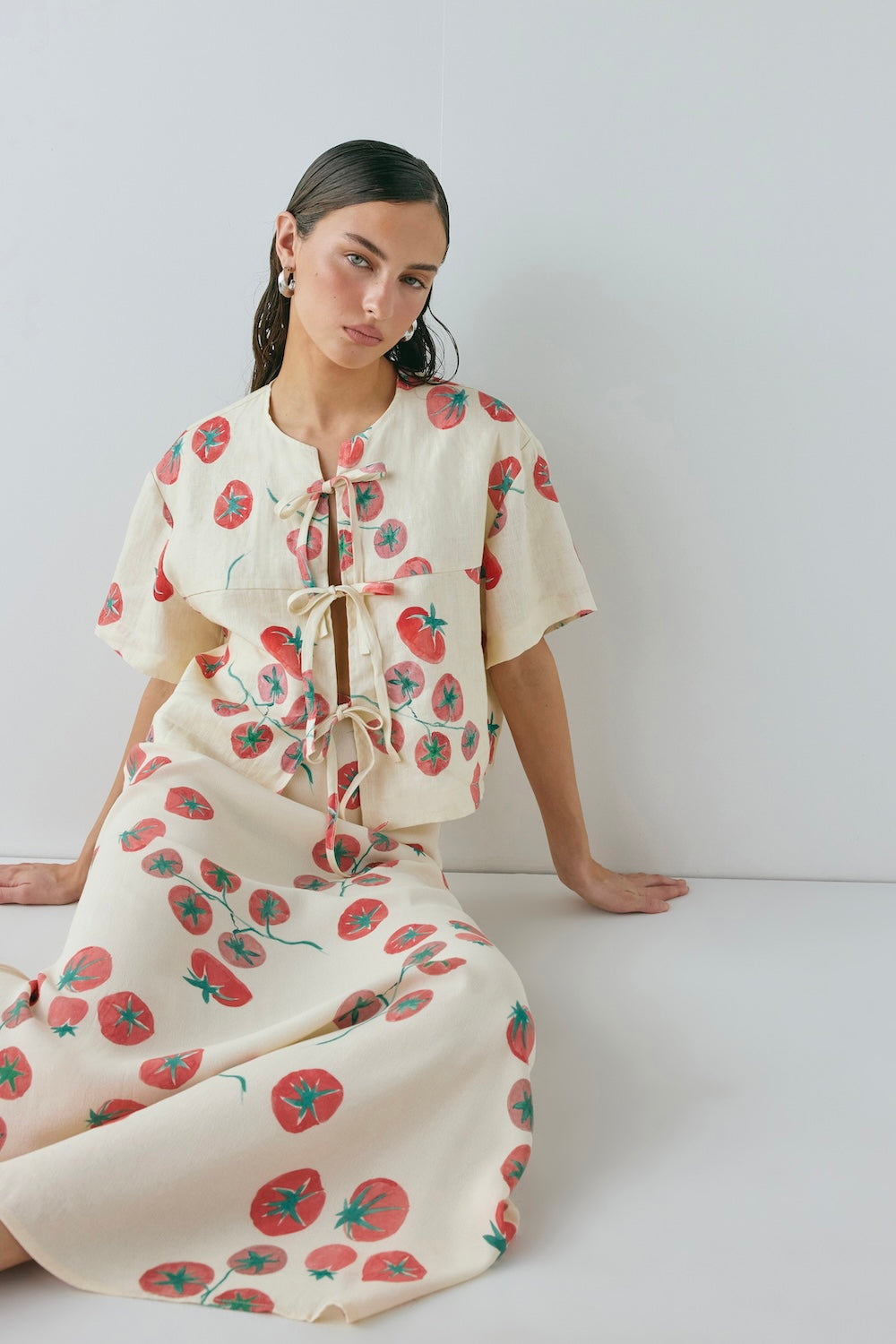 Portia Linen Smock Top Roma | VRG GRL US