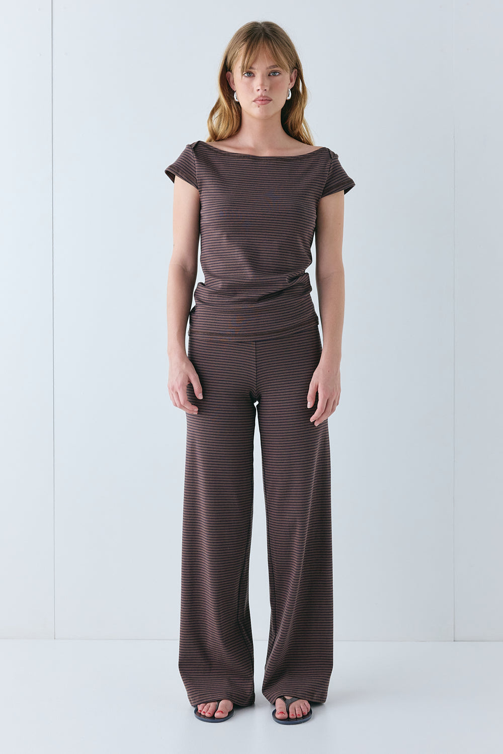 Kaia Top Brown Stripe | VRG GRL online
