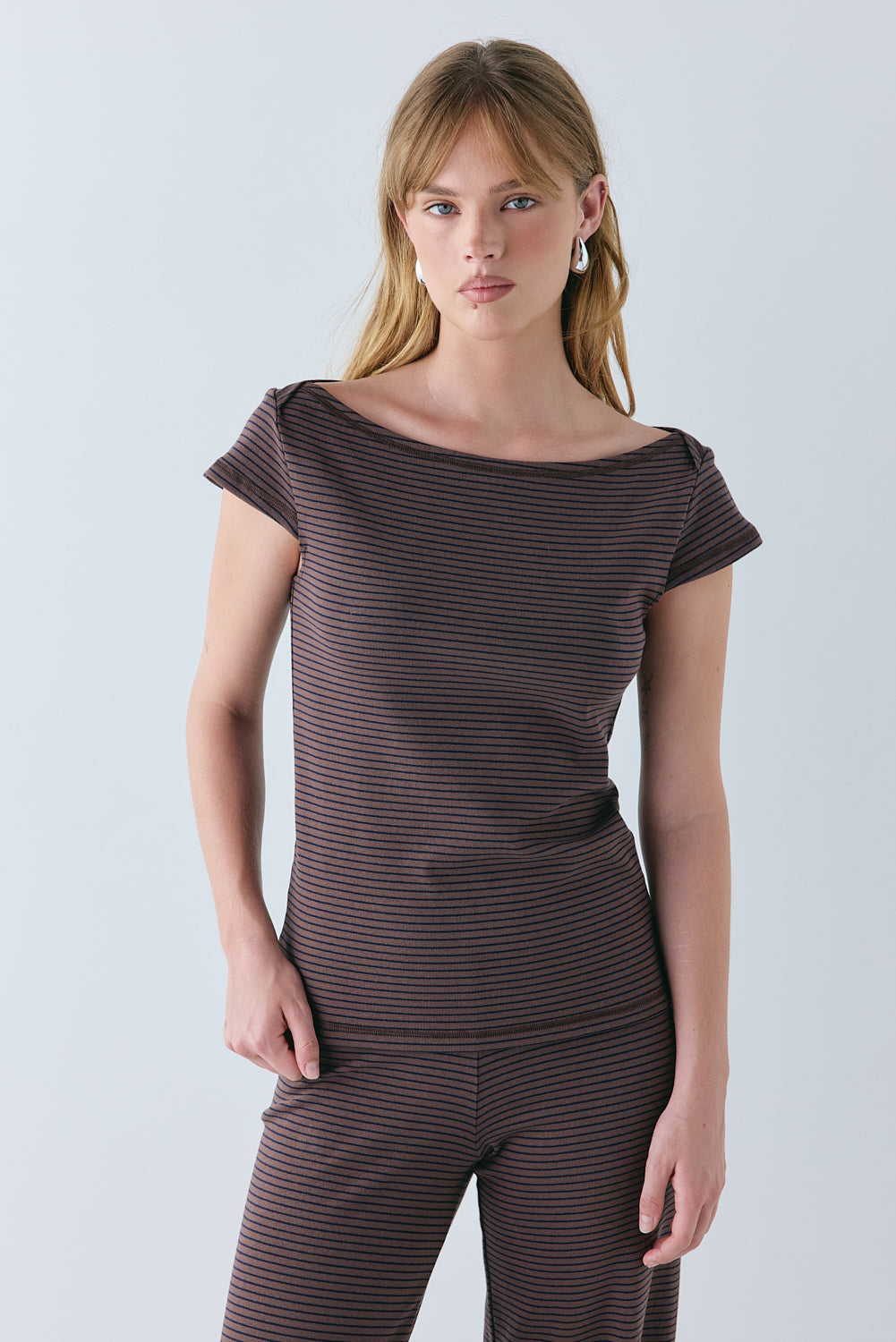 Kaia Top Brown Stripe | VRG GRL online